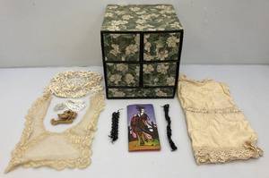 Vintage Cardboard Floral Oriental Style 5 Drawer Chest And More 12 x 13