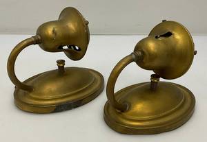 Antique Brass Wall lights (Missing Glass Shades)