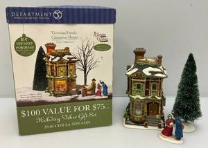 Vintage Dept. 56 Dickens Village Series A Victorian Christmas  Victorian Family Christmas House In Original Box