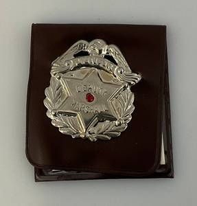 Vintage Collectible Junior Deputy Marshall Badge With Identification Card And Vinyl Wallet