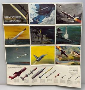 Vintage SEAPOWERS Missile Firepower Poster 34 x 37
