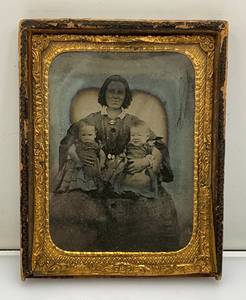 Antique Tintype Woman And Children