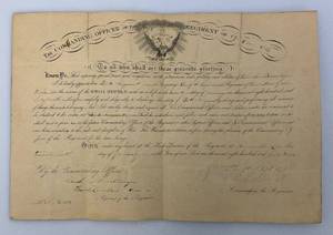 1965 CIVIL WAR ERA United States Of America Discharge Papers Signed By Edward Byrne Major Commanding The Regiment