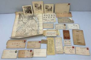 Antique Misc. Letters, Papers And More Some With Old Stamps