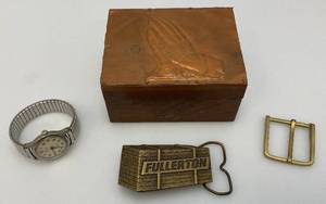 Vintage Alprosa Mens Watch And Fullerton Belt Buckle