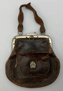 Antique Train Conductors Bag. Rare Collectible Leather Bag With Metal