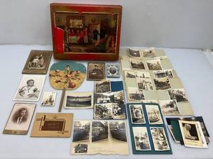 Vintage Wooden Decorative Box With Vintage Photos