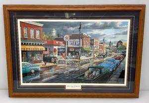 Framed Behind Glass Pencil Signed KEN ZYLLA Reflections Of Main St. Limited Print 49789600 28 x 39