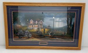 Framed Behind Glass Pencil Signed Greg Benson Riders On The Storm Limited Print Low Number 2879500 25 x 41