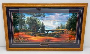 Framed Behind Glass Pencil Signed Greg Benson Black Hills Thunder Limited Print Low Number 1629500 25 x 41