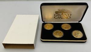 1990s Grand Casino Mille Lacs Minnesota Wildlife Including Goose ,Wolf, Elk & Otter Collectors Coins (In Protective Cases)