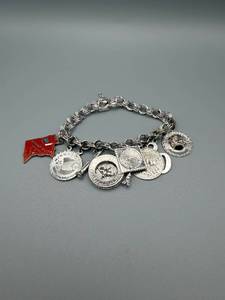 lot 60 image: Charm Bracelet - Not All Charms Sterling, Silver-Tone with Coin Charms