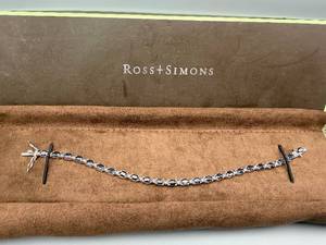 lot 214 image: Ross-Simons Sterling Silver Oval Sapphire Diamond-Accent Bracelet JPBS 228980 072 SS