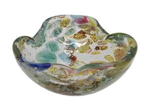 lot 162 image: Quality Old Vintage Heavy Blown Glass Murano Ashtray