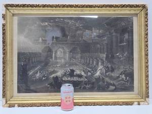 Early to Mid 19th Century Framed Lithograph - "Belshazzar's Feast" by John Martin