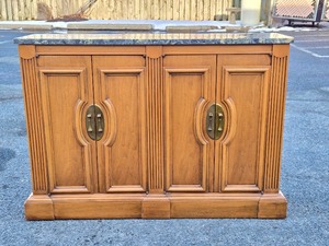 Nice Vintage Marble Top Thin Hall Cabinet Table