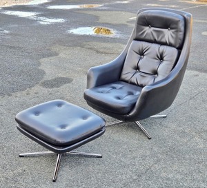 Nice Original Mid Century OVERMAN Lounge Chair w/Ottoman
