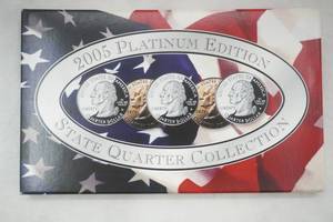 lot 9 image: 2005 Platinum Edition State Quarter Collection. Platinum Layered.