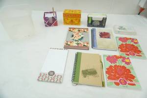 lot 31 image: NEWUnused Notebooks, post-it notes, index cards, recipe index cards -Heres Whats Cookin