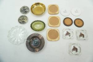 lot 93 image: Vintage Ashtray Collection-vintage Fabulous Las Vegas souvenir roulette wheel ashtray, brass dish