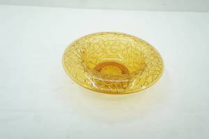 lot 107 image: Vintage Dugan Tree of Life Marigold Carnival Rolled Rim Bowl & Candlestick Holder