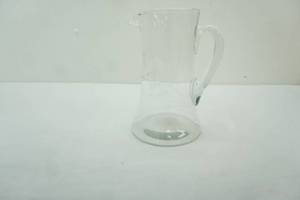 lot 108 image: Vintage Etched Glass Pitcher 9.25 tall
