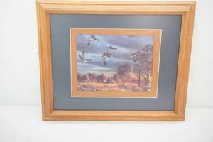 lot 172 image: Wildlife Print. Framed & Matted  16x13