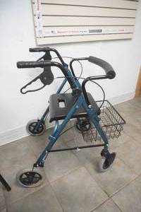 lot 230 image: Medline Deluxe Folding Walker wbasket