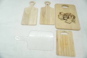 lot 236 image: Wooden Cutting Boards (4ct) poly cutting board (1ct)