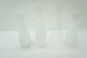 lot 312 image: glass oil lamp chimneys