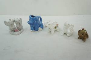lot 323 image: Vintage Ceramic Elephant Figurines and Creamers