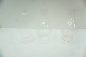 lot 325 image: pair of oil lamp chimneys,