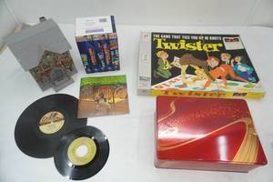 lot 334 image: Vintage Records, Red Skelton VHS Tape Set, Twister, Tin Box, House