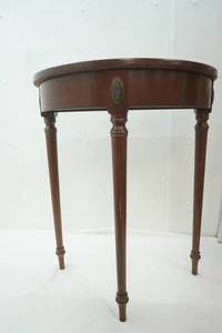 lot 359 image: AntiqueVintage Half Moon Table 24x 12x 29 tall