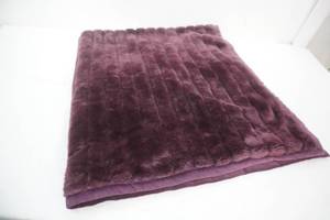 lot 380 image: Faux Fur Plush Blanket. Purple. 50x52