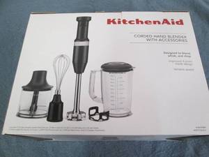 lot 3 image: Kitchen aid hand blender with acces...