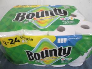 lot 20 image: 12 Double rolls of Bounty paper tow...