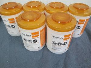 lot 40 image: 6 Sanicloth 75 count bleach wipes...