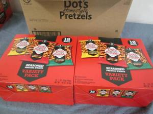 lot 96 image: 2 18 Count packs of Dots pretzels...