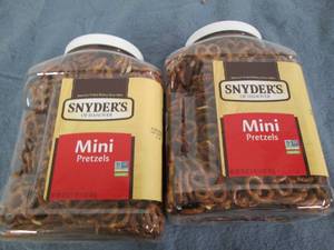 lot 106 image: 2 One pound jars of Snyders mini p...
