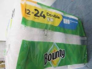 lot 111 image: 12 Bounty double roll paper towel...