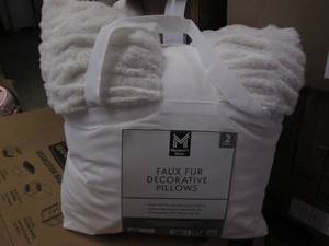 lot 170 image: 2 Faux fur decorative pillows...