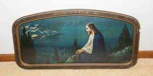 lot 29 image: Christ on the Mount of Olives Framed Vintage Artwork