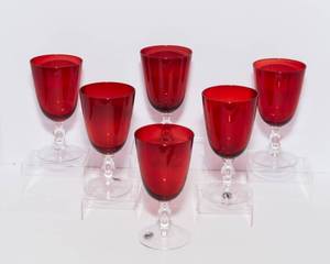 lot 28 image: Set of 6 Red Goblets
