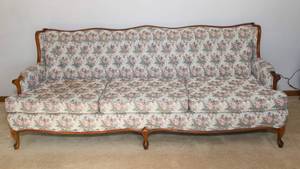 lot 76 image: Vintage French Provincial Style Sofa