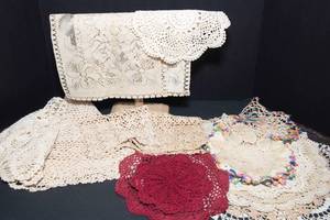 lot 87 image: Crocheted and Lace Doilies