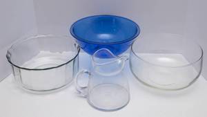 lot 101 image: Variety of Glass Serving Ware - Three Bowls and a Pitcher