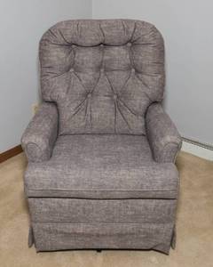 lot 114 image: Gray Swivel Rocking Chair