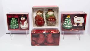lot 128 image: Set of Four Christmas Salt and Pepper Shakers