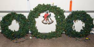 lot 132 image: Three Large Christmas Wreaths